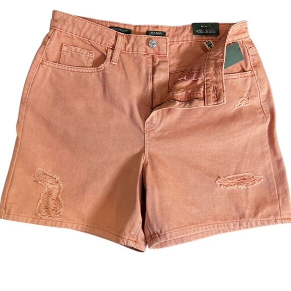 Wild Fable Highest Rise Bermuda Jean Shorts Orange denim Size 10/30 (NWT) - Picture 5 of 16